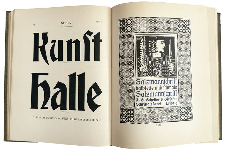 Hauptprobe J.G. Schelter & Giesecke Leipzig. 1.Band ~ Schriften Messinglinien …