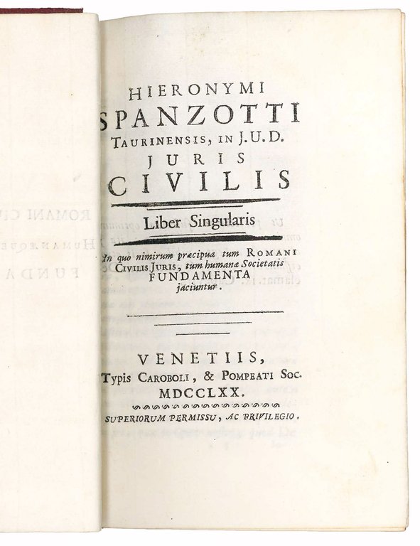 Hieronymi Spanzotti Taurinensis in J.U.D. juris civilis liber singularis in … | Immagine Gallery 2