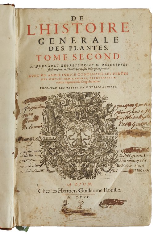 Histoire generale des plantes contenant XVIII. livres egalement departis en …