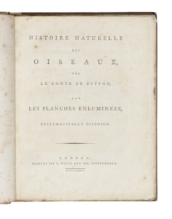 Histoire naturelle des oiseaux par le comte de Buffon and …