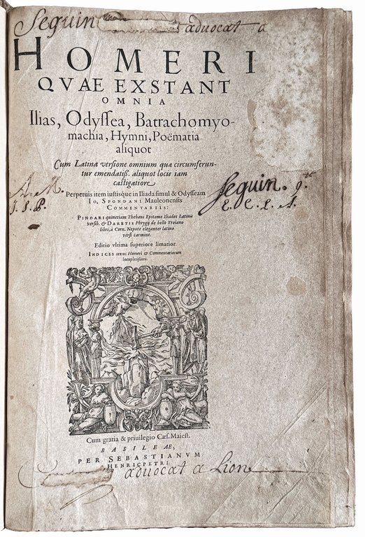 Homeri Quae exstant omnia Ilias, Odyssea, Batrachomyomachia, Hymni, poematia aliquot … | Immagine Gallery 4