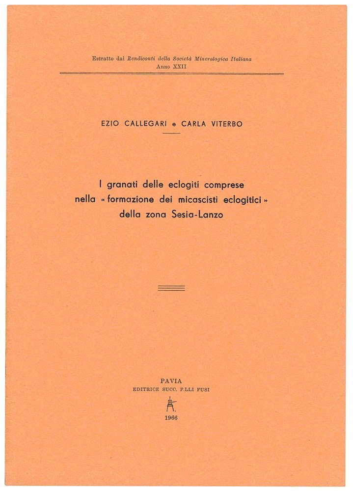 I granati delle eclogiti comprese nelle «formazione dei micascisti eclotici» …