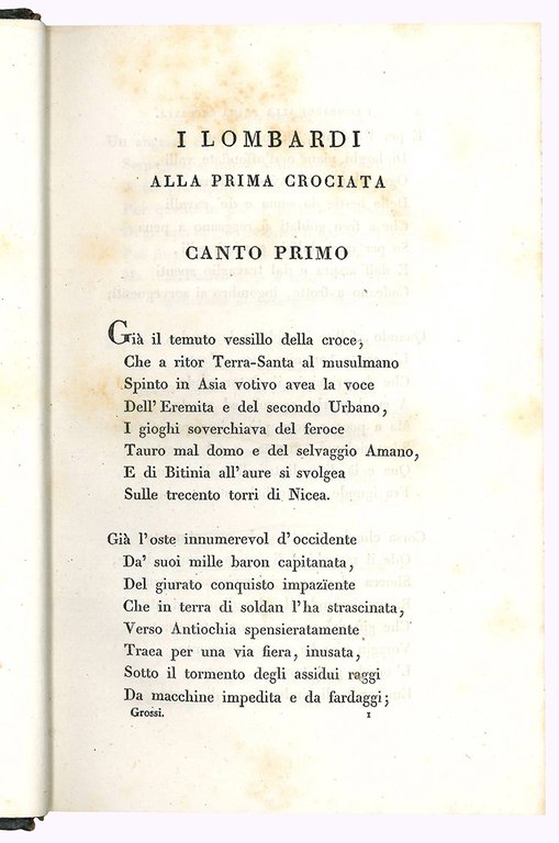 I lombardi alla prima crociata canti quindici di Tommaso Grossi