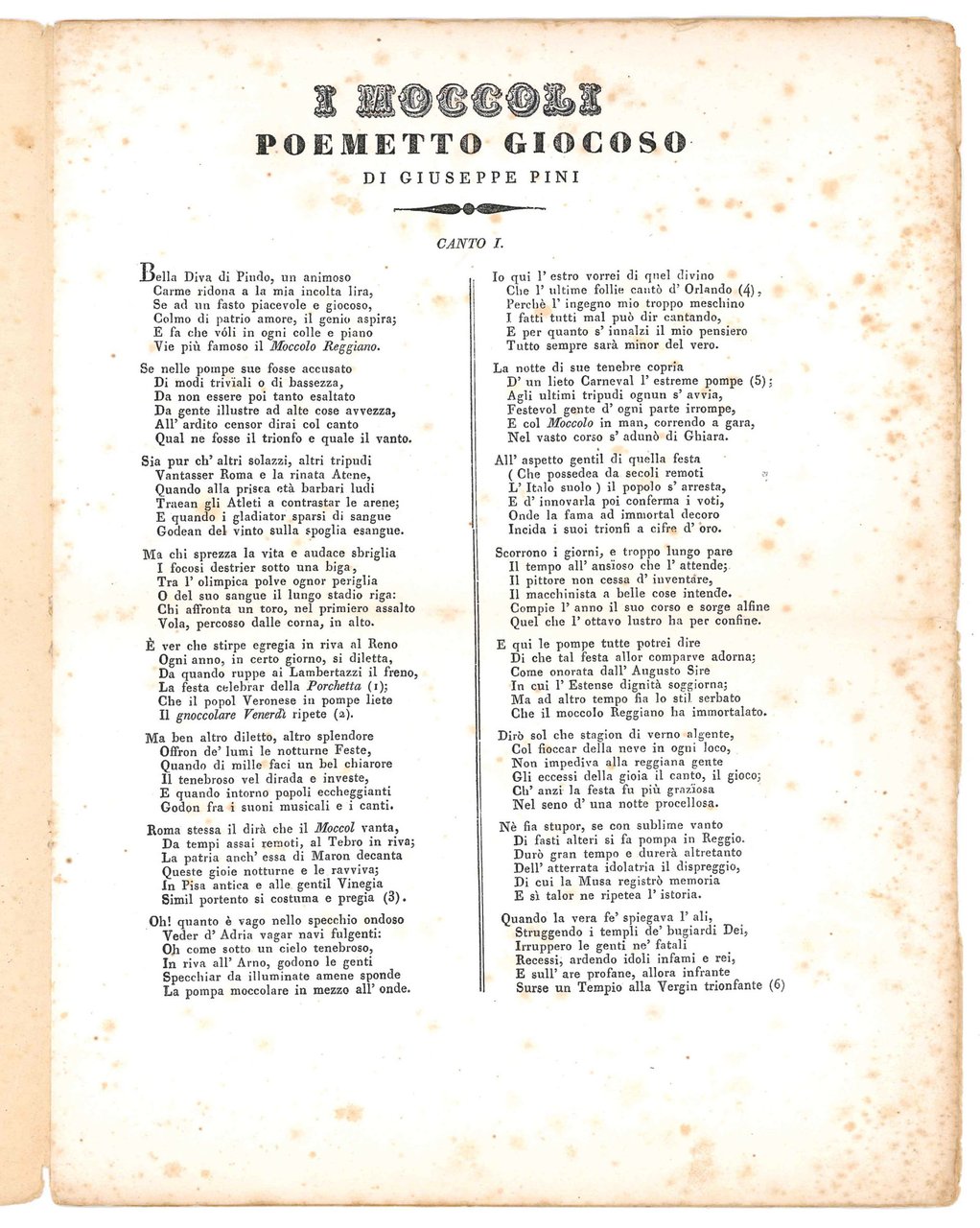 I moccoli. Poemetto giocoso. | Immagine principale