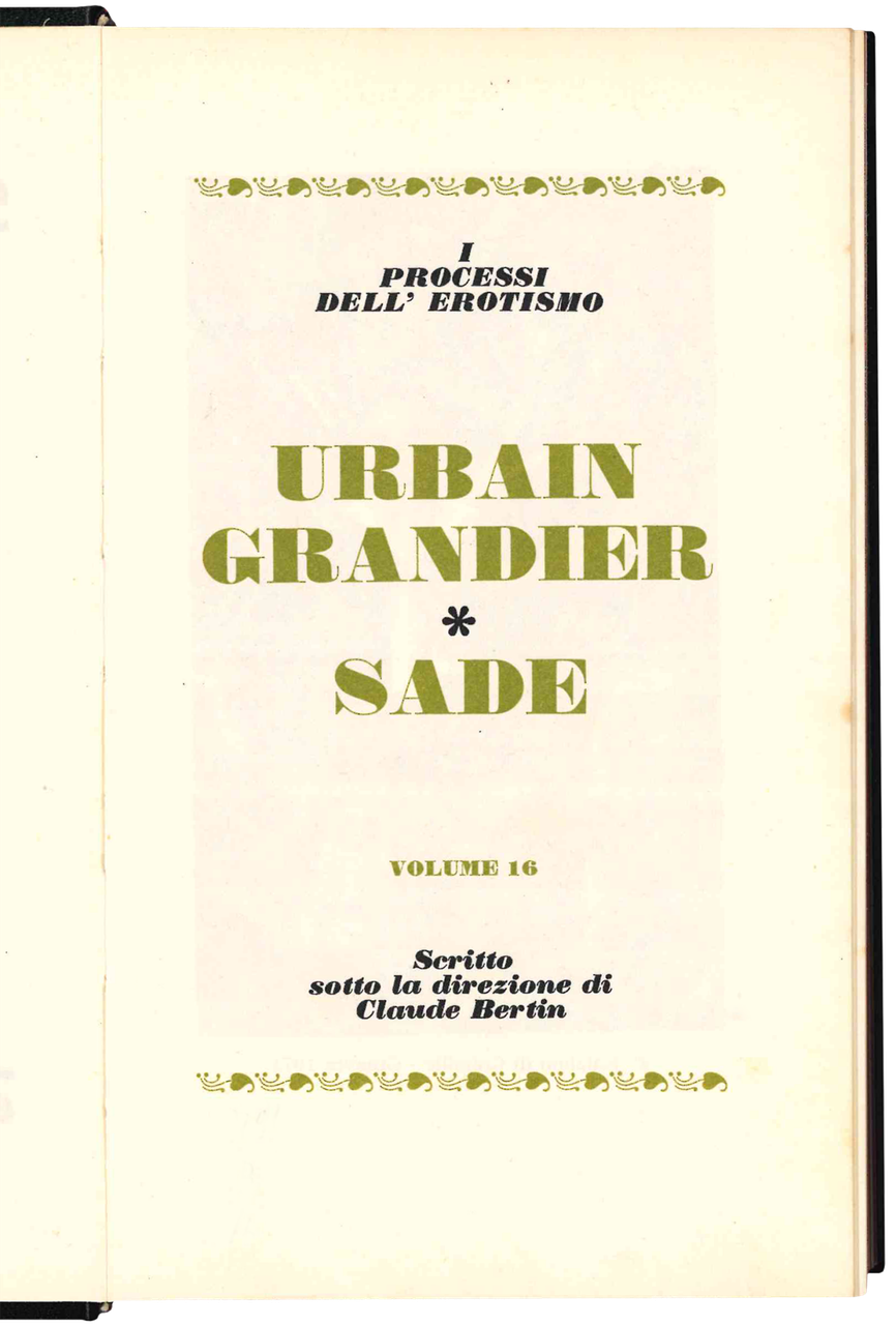 I processi dell'erotismo. Urbain Grandier - Sade. | Immagine principale