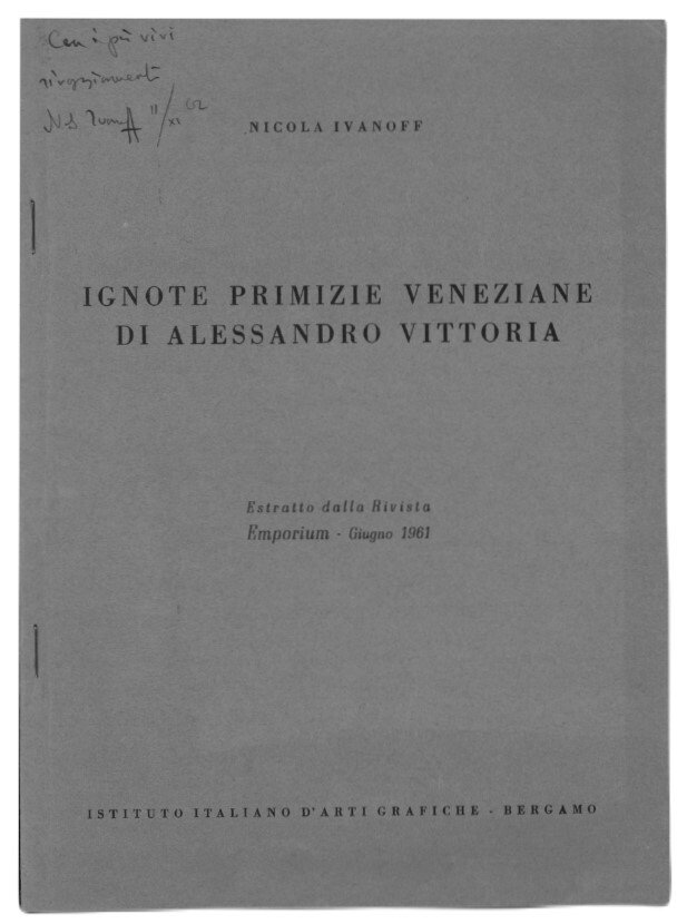 Ignote primizie veneziane di Alessandro Vittoria.