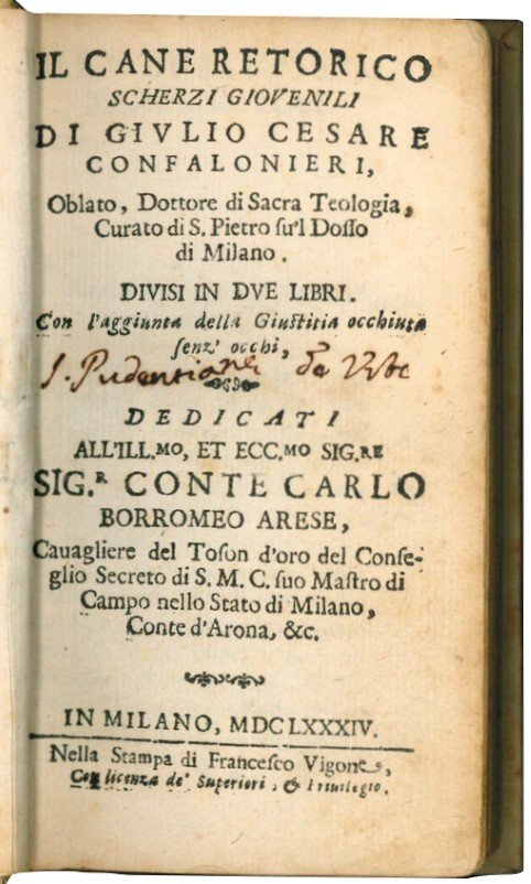 Il cane retorico scherzi giovenili di Giulio Cesare Confalonieri oblato …