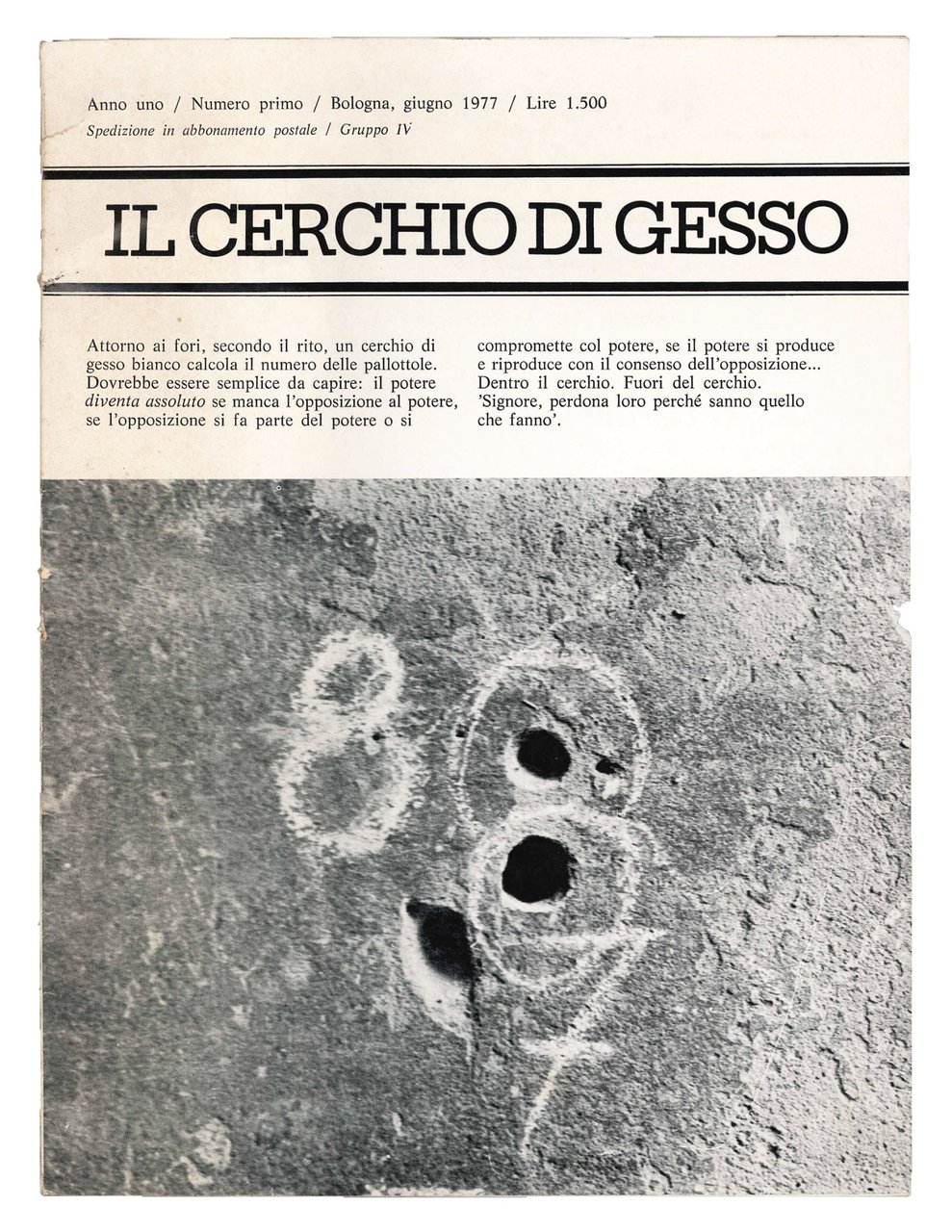 Il cerchio di gesso. Anno uno, numero primo. | Immagine principale