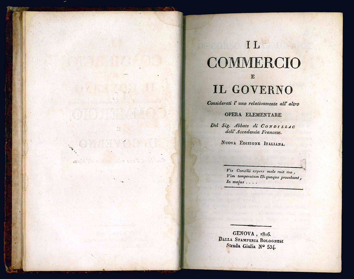Il commercio e il governo considerati l'uno relativamente all'altro. Opera …
