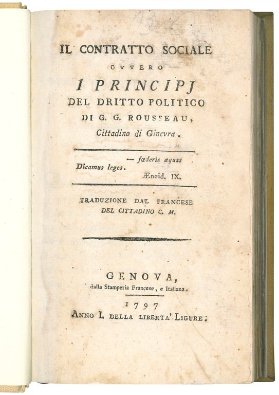 Il contratto sociale ovvero i principj del diritto politico di …