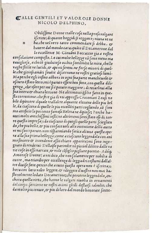 Il Decamerone di M. Giovanni Boccaccio. Colophon: Impresso in Vinegia …