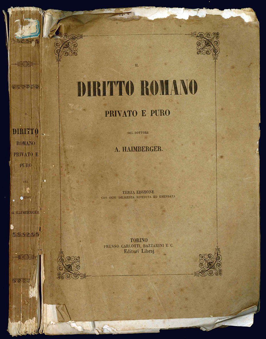 Il diritto romano privato e puro del dottore A. Haimberger. …