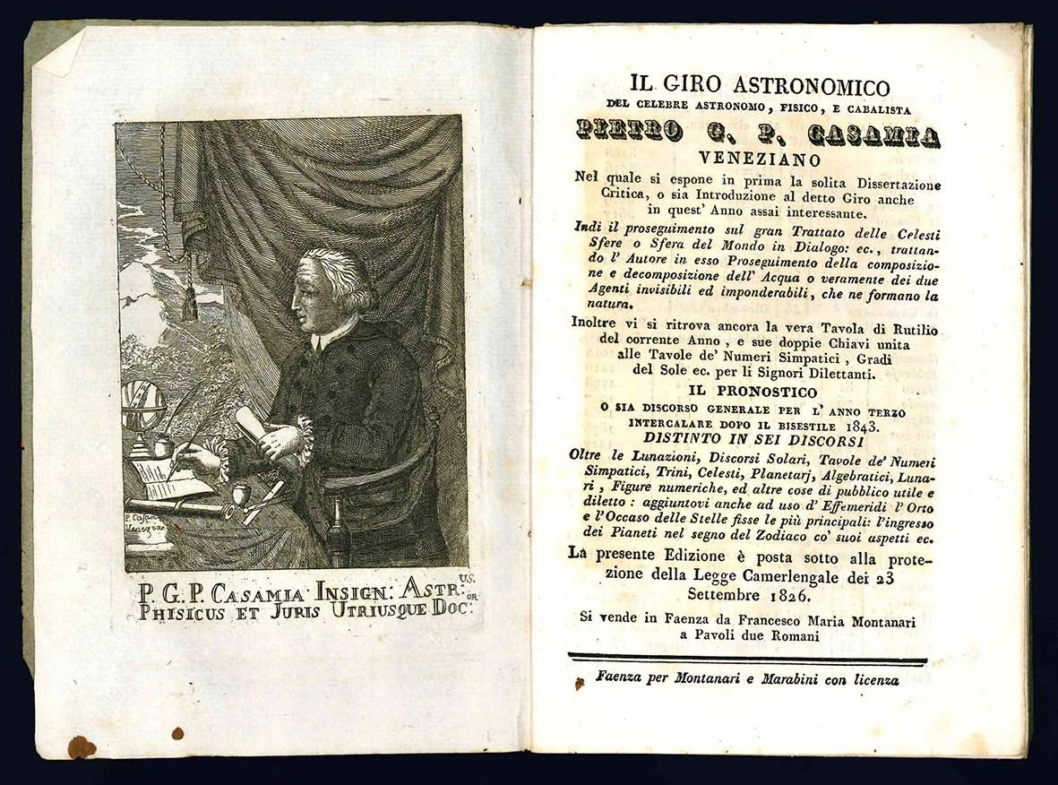 Il Giro Astronomico del celebre astronomo, fisico, e cabalista Pietro …