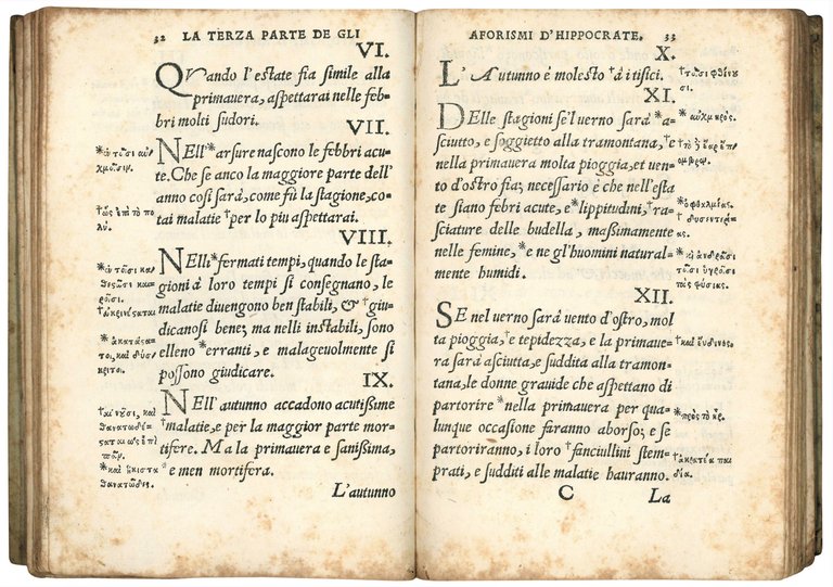 Il giuramento e le sette parti de gli aforismi d'Hippocrate …
