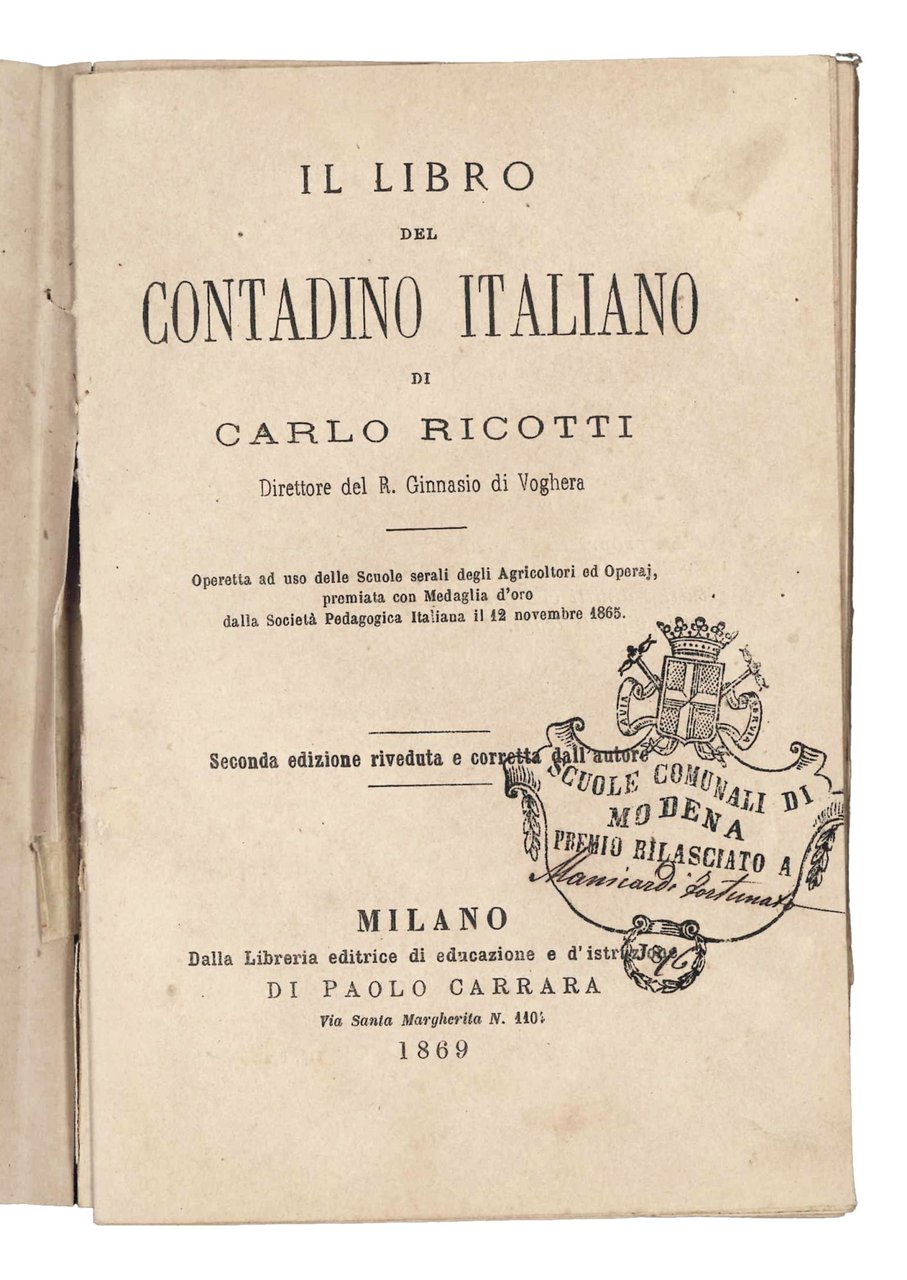 Il libro del contadino italiano. | Immagine principale