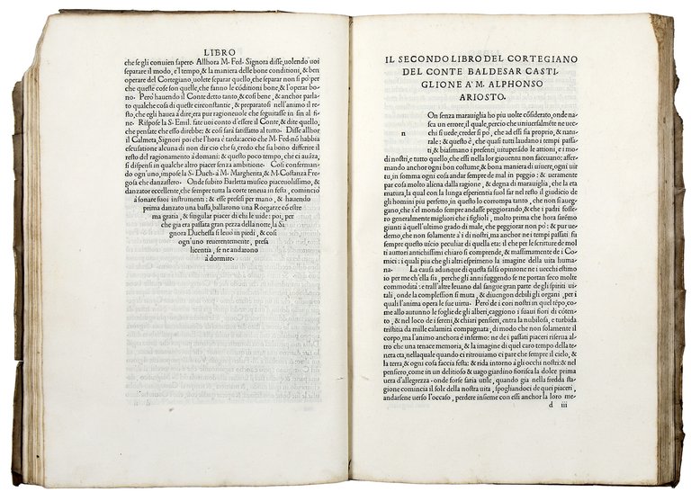 Il libro del cortegiano del conte Baldessar Castiglione, nuovamente ristampato