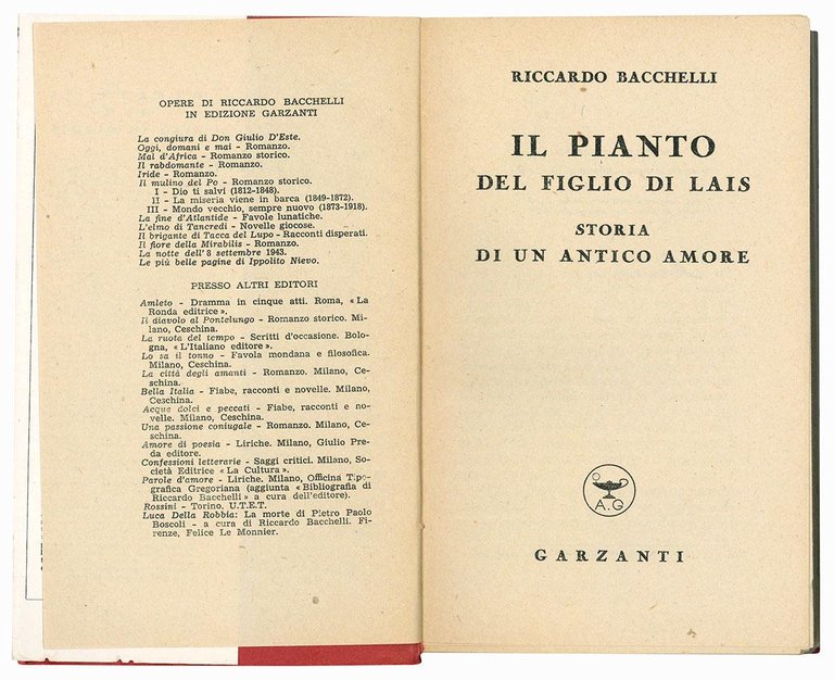 Il pianto del figlio di Lais. Storia di un antico …