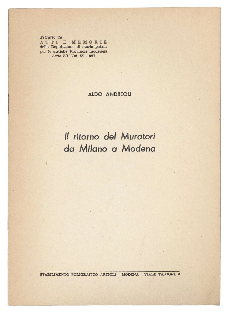 Il ritorno del Muratori da Milano a Modena. | Immagine principale