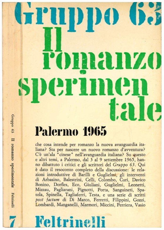 Il romanzo sperimentale. Palermo 1965.