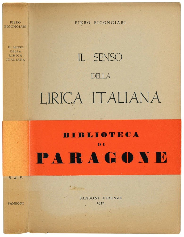 Il senso della lirica italiana e altri studi.