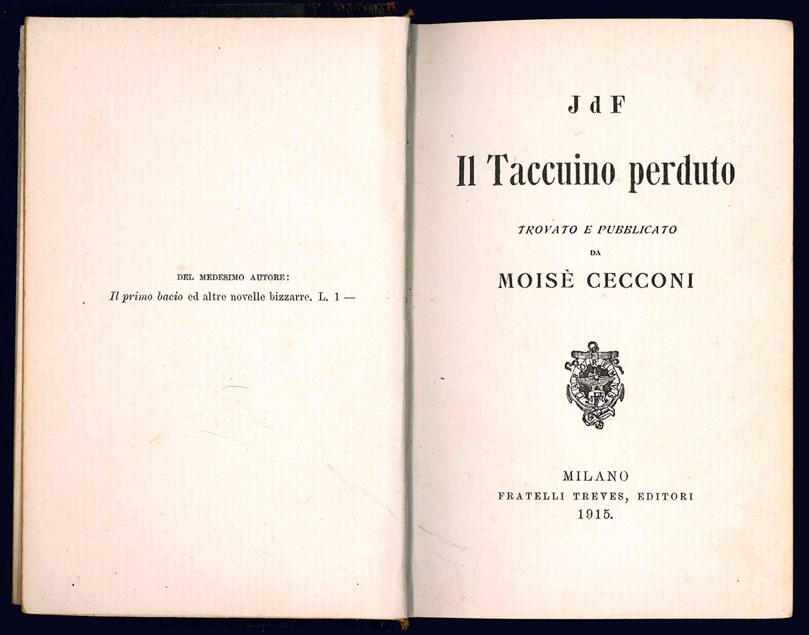 Il taccuino perduto di J. d. F. Trovato e pubblicato …