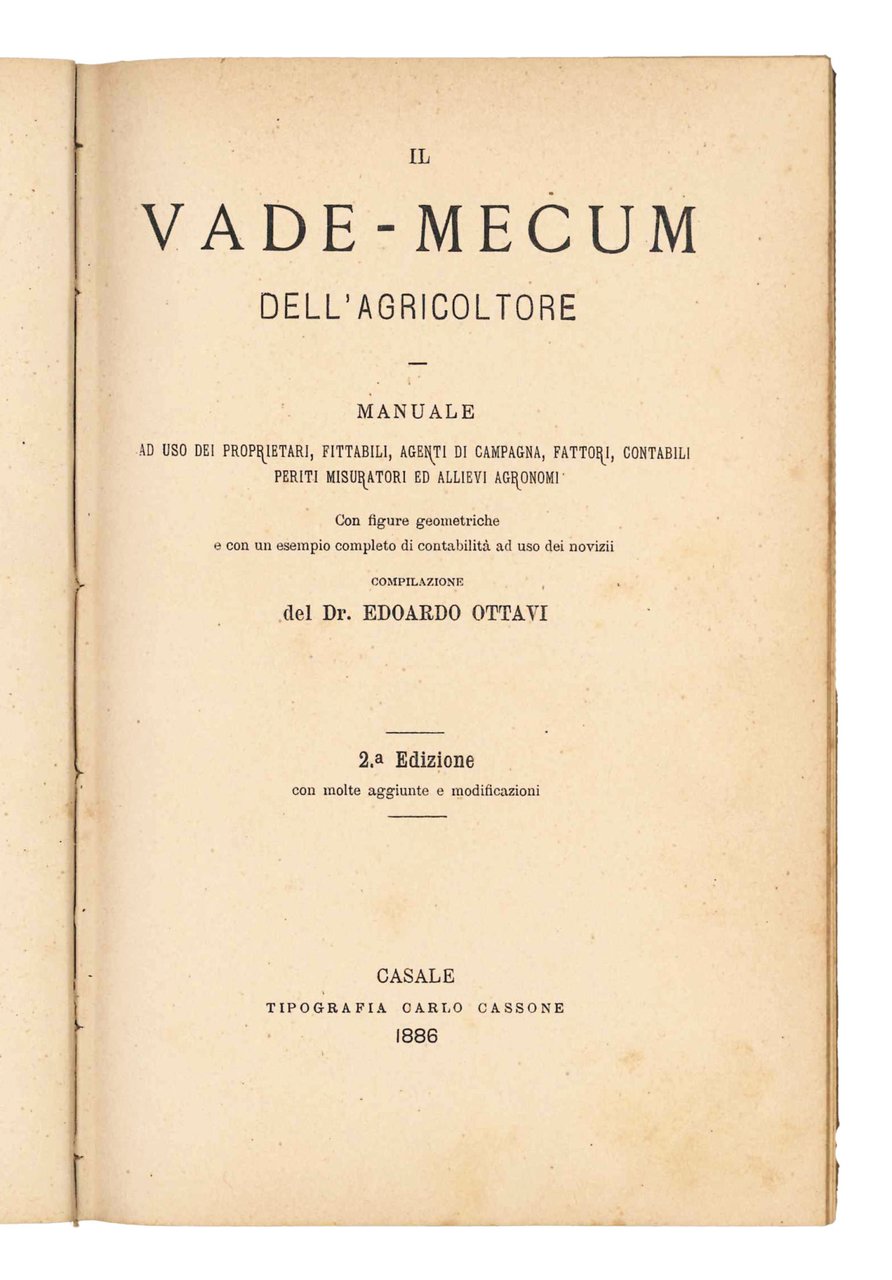 Il vade-mecum dell'agricoltore. Manuale ad uso dei proprietari, fittabili, agenti … | Immagine principale