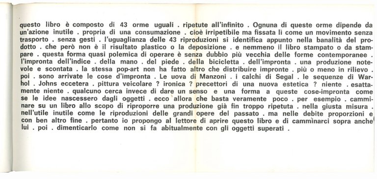 Impronte n. 43 di Claudio Parmiggiani. Testo di Vincenzo Agnetti. | Immagine Gallery 5