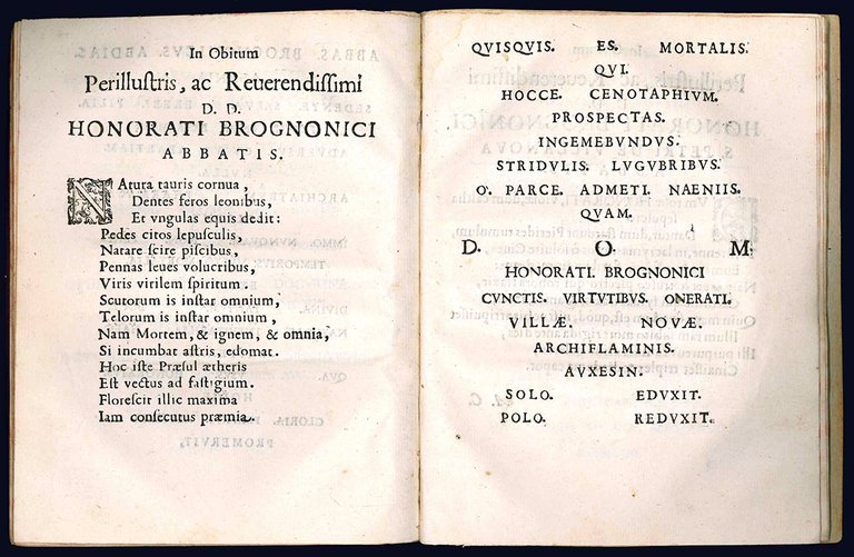 In funere A. R. P. D. Honorati Brognonici veronensis abbatis …