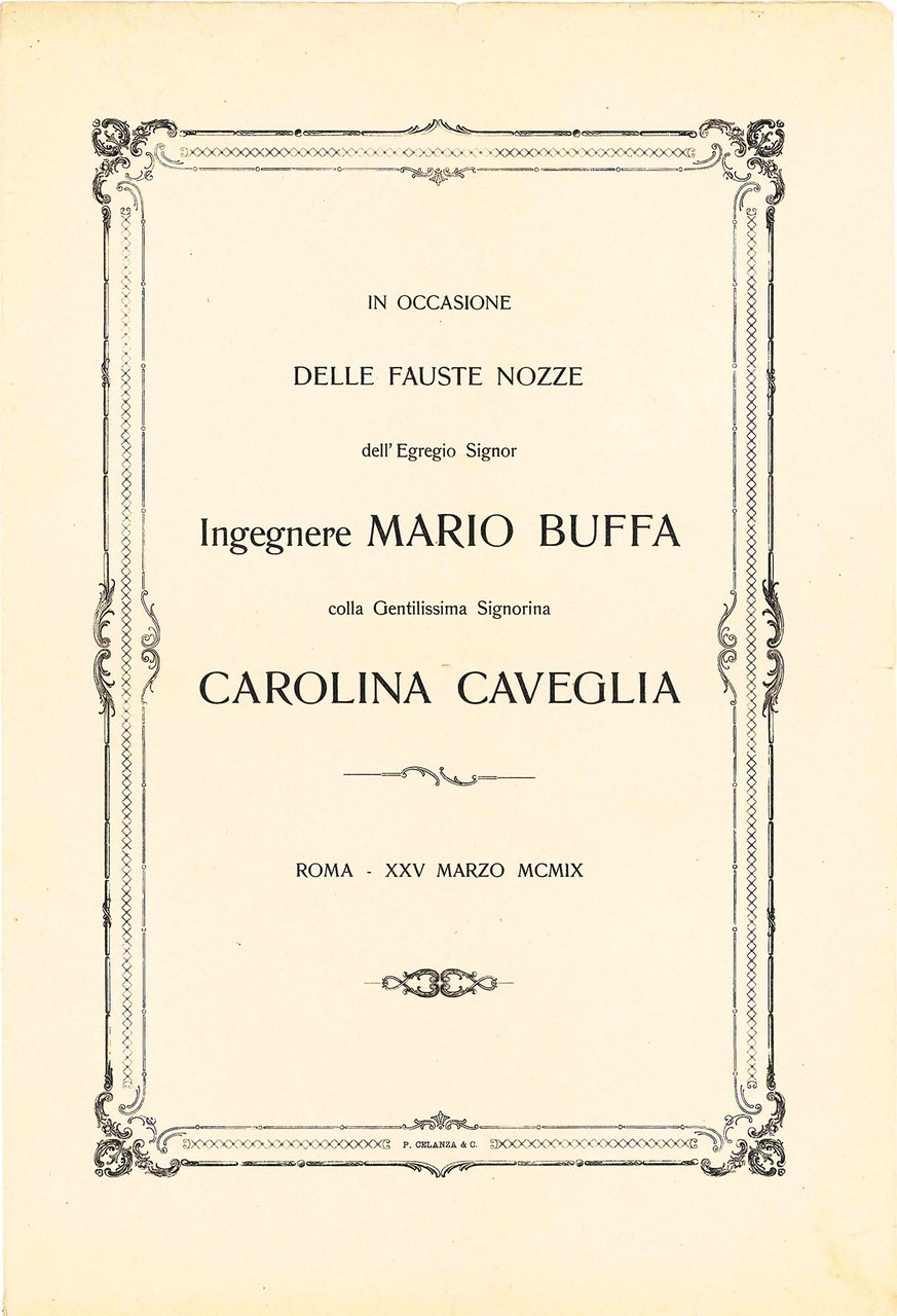 In occasione delle fauste nozze dell'Egregio Signor Ingegnere Mario Buffa … | Immagine principale