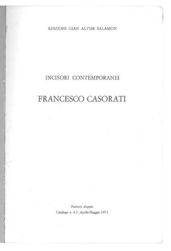 Incisori contemporanei: Francesco Casorati.