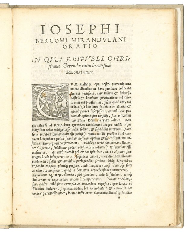 Iosephi Bergomi Mirandulani oratio in qua Reipubli Christianae Gerendae ratio …