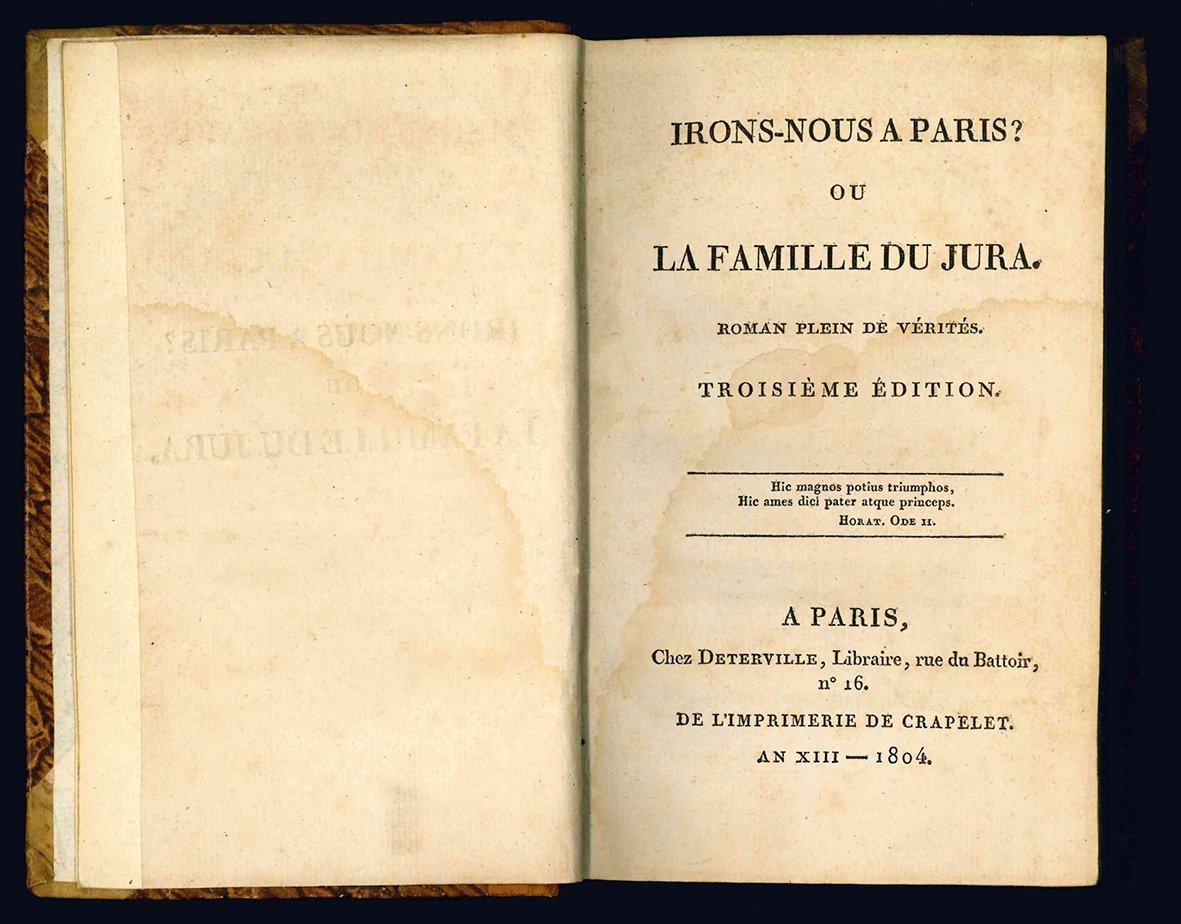 Irons-nous à Paris? ou la famille du Jura. Roman plein …
