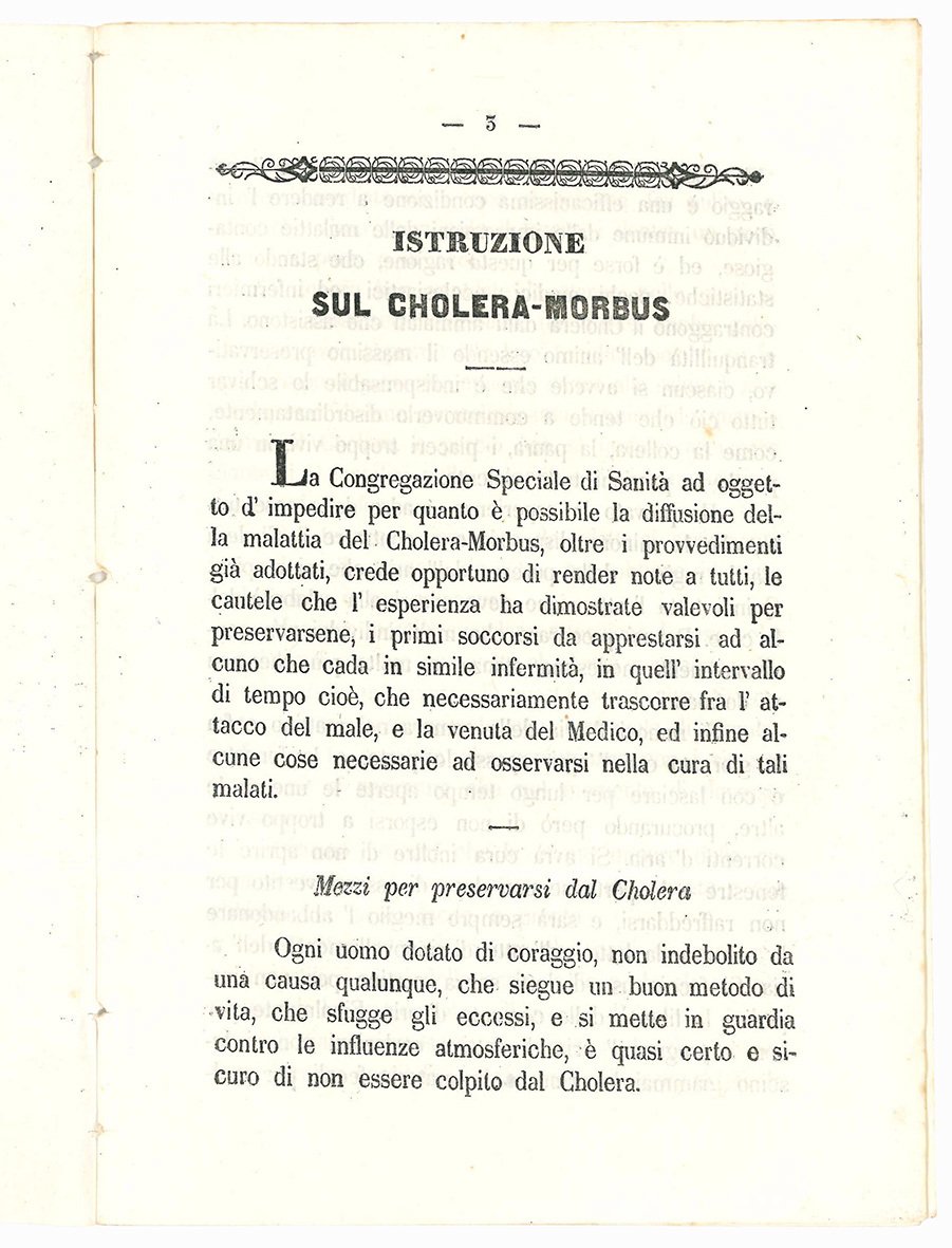 Istruzione sul cholera-morbus.