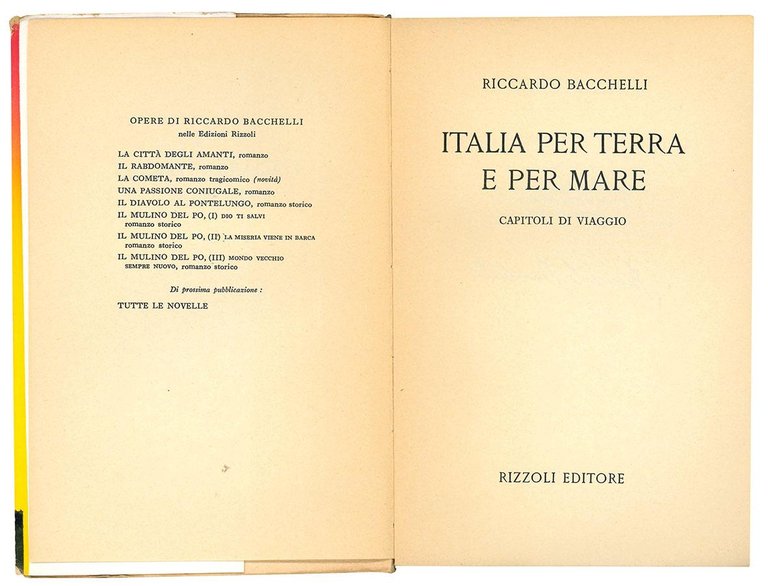 Italia per terra e per mare. Capitoli di viaggio.