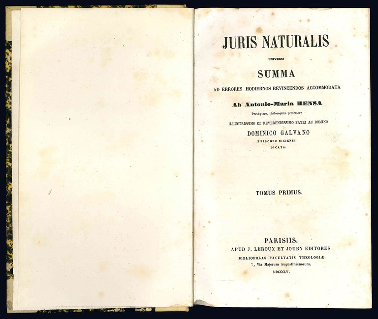 Juris naturalis universi summa ad errores hodiernos revincendos accomodata. Tomus …