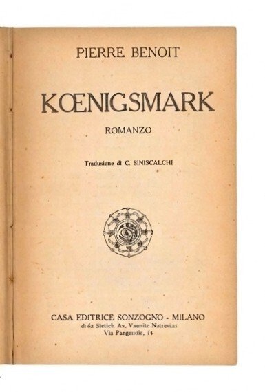 Koenigsmark. Romanzo. | Immagine principale