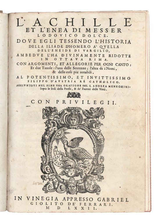 L'Achille et l'Enea di messer Lodovico Dolce. Dove egli tessendo … | Immagine Gallery 2