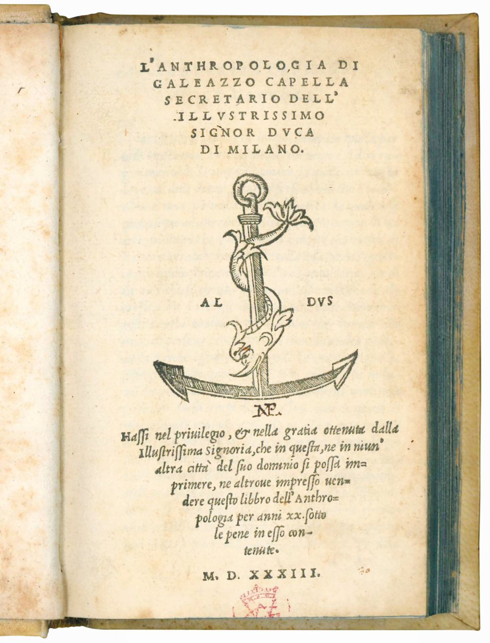 L'anthropologia di Galeazzo Capella secretario dell'Illustrissimo Signor Duca di Milano