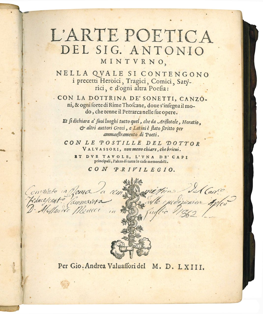 L'arte poetica del Sig. Antonio Minturno, nella quale si contengono …