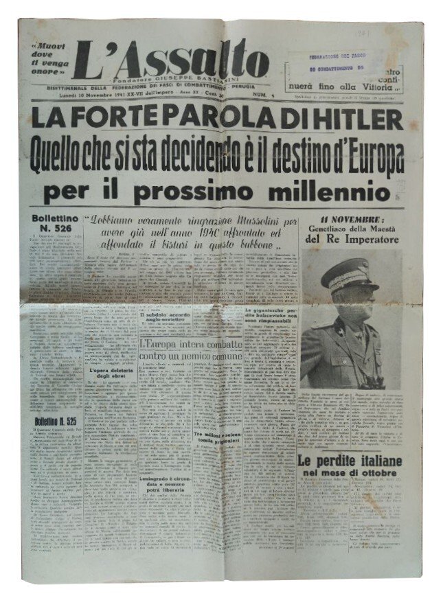 L'assalto: bisettimanale della federazione dei fasci di combattimento - Perugia.