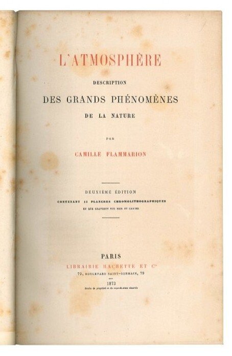 L'atmosphere. Description des grands phenomenes de la nature.