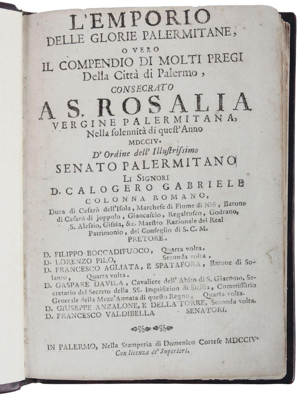 L'Emporio delle glorie palermitane, o vero il compendio di molti …