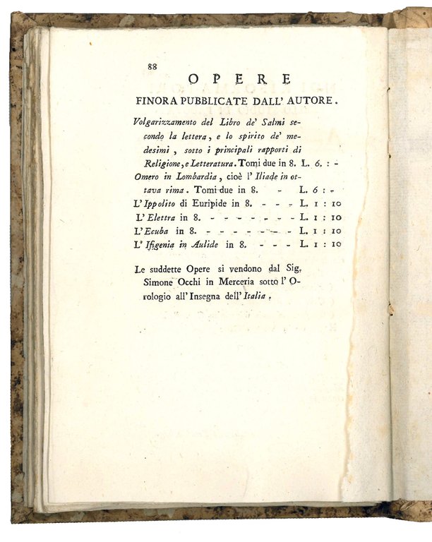 L'Ifigenia in Aulide di Euripide recata in verso italiano dall'abate …
