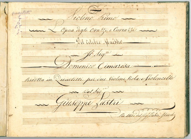 L'Opera degli Orazzi, e Curiazzi del Celebre Maestro Il Sig:re …