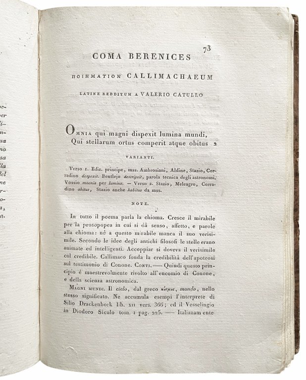 La Chioma di Berenice. Poema di Callimaco tradotto da Valerio …