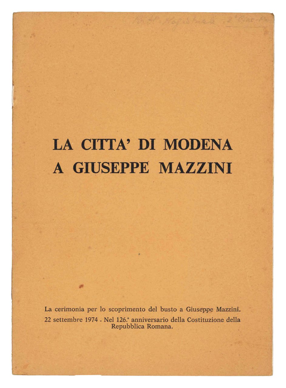 La citta di Modena a Giuseppe Mazzini. La cerimonia per … | Immagine principale