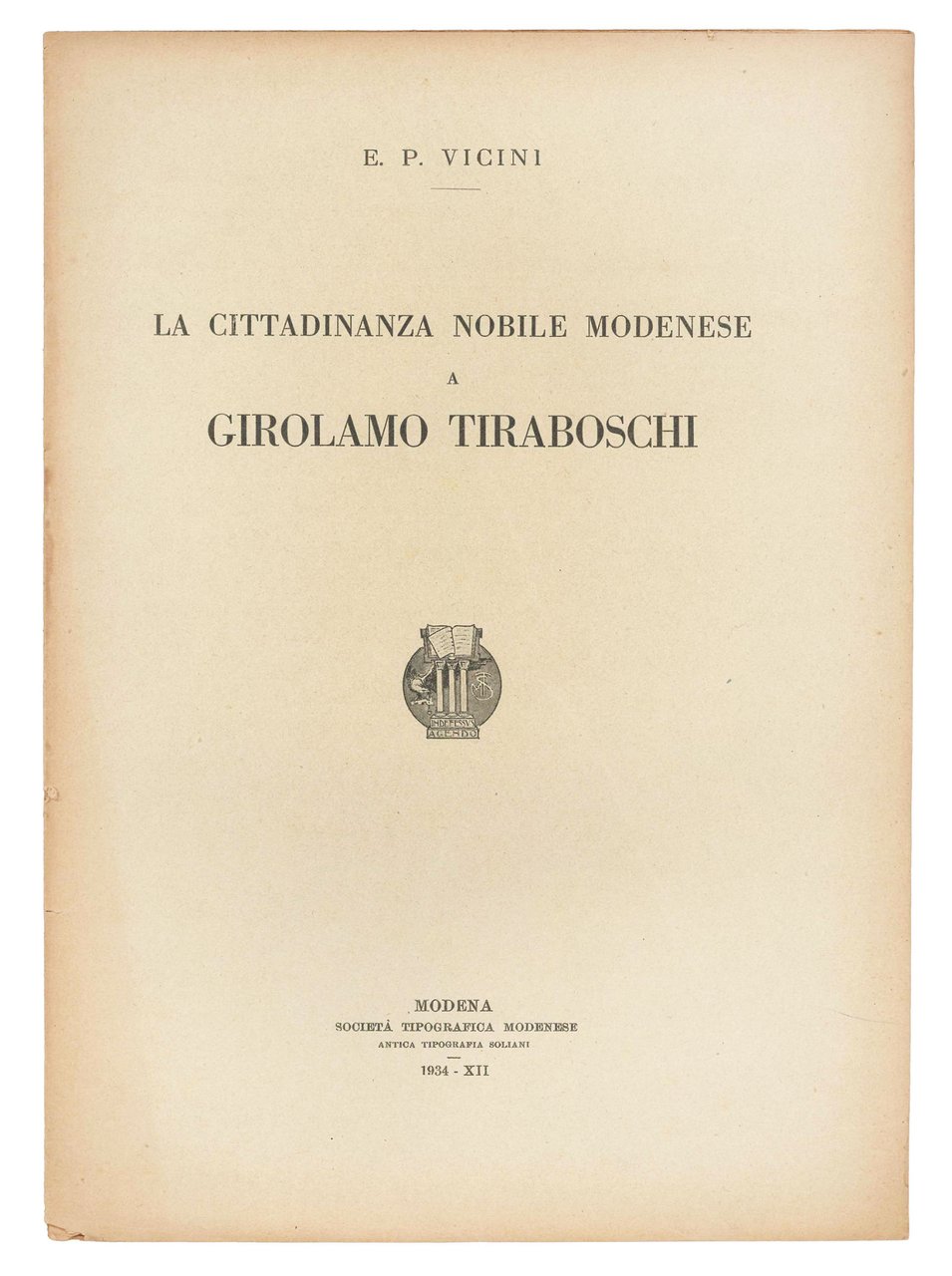 La cittadinanza nobile modenese a Girolamo Tiraboschi.