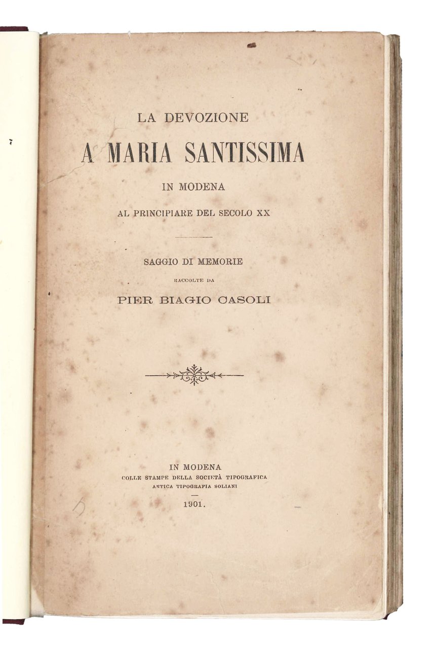 La devozione a Maria Santissima in Modena al principiare del … | Immagine principale