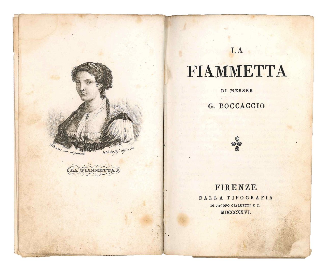 La Fiammetta di messer G. Boccaccio. | Immagine principale
