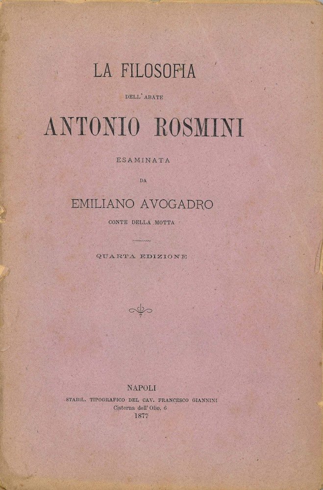 La filosofia dell'abate Antonio Rosmini. Quarta edizione